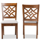 Baxton Studio Nicolette Modern and Contemporary Grey Fabric Upholstered and Walnut Brown Finished Wood 2-Piece Dining Chair Set