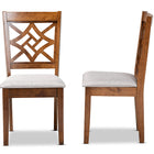 Baxton Studio Nicolette Modern and Contemporary Grey Fabric Upholstered and Walnut Brown Finished Wood 2-Piece Dining Chair Set