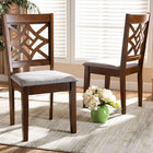 Baxton Studio Nicolette Modern and Contemporary Grey Fabric Upholstered and Walnut Brown Finished Wood 2-Piece Dining Chair Set