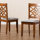 Baxton Studio Nicolette Modern and Contemporary Grey Fabric Upholstered and Walnut Brown Finished Wood 2-Piece Dining Chair Set