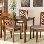 Baxton Studio Nicolette Modern and Contemporary Grey Fabric Upholstered and Walnut Brown Finished Wood 5-Piece Dining Set
