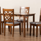 Baxton Studio Nicolette Modern and Contemporary Grey Fabric Upholstered and Walnut Brown Finished Wood 5-Piece Dining Set