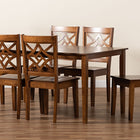 Baxton Studio Nicolette Modern and Contemporary Walnut Brown Finished Wood 7-Piece Dining Set