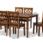 Baxton Studio Nicolette Modern and Contemporary Walnut Brown Finished Wood 7-Piece Dining Set