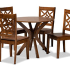 Baxton Studio Miela Modern and Contemporary Walnut Brown Finished Wood 5-Piece Dining Set