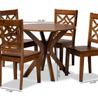 Baxton Studio Miela Modern and Contemporary Walnut Brown Finished Wood 5-Piece Dining Set