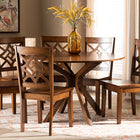Baxton Studio Miela Modern and Contemporary Walnut Brown Finished Wood 7-Piece Dining Set