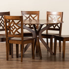 Baxton Studio Miela Modern and Contemporary Walnut Brown Finished Wood 7-Piece Dining Set