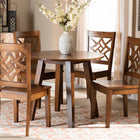 Baxton Studio Rava Modern and Contemporary Walnut Brown Finished Wood 5-Piece Dining Set