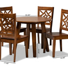 Baxton Studio Rava Modern and Contemporary Walnut Brown Finished Wood 5-Piece Dining Set