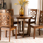 Baxton Studio Brava Modern and Contemporary Walnut Brown Finished Wood 5-Piece Dining Set
