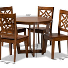 Baxton Studio Brava Modern and Contemporary Walnut Brown Finished Wood 5-Piece Dining Set