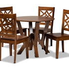 Baxton Studio Kaila Modern and Contemporary Walnut Brown Finished Wood 5-Piece Dining Set
