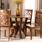 Baxton Studio Kaila Modern and Contemporary Walnut Brown Finished Wood 5-Piece Dining Set