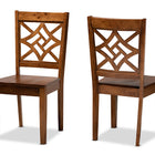 Baxton Studio Nicolette Modern and Contemporary Walnut Brown Finished Wood 2-Piece Dining Chair Set