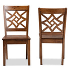 Baxton Studio Nicolette Modern and Contemporary Walnut Brown Finished Wood 2-Piece Dining Chair Set
