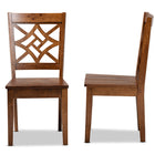Baxton Studio Nicolette Modern and Contemporary Walnut Brown Finished Wood 2-Piece Dining Chair Set