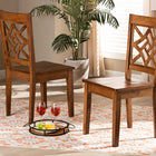 Baxton Studio Nicolette Modern and Contemporary Walnut Brown Finished Wood 2-Piece Dining Chair Set