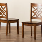 Baxton Studio Nicolette Modern and Contemporary Walnut Brown Finished Wood 2-Piece Dining Chair Set