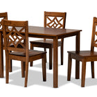 Baxton Studio Nicolette Modern and Contemporary Walnut Brown Finished Wood 5-Piece Dining Set