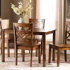 Baxton Studio Nicolette Modern and Contemporary Walnut Brown Finished Wood 5-Piece Dining Set