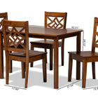 Baxton Studio Nicolette Modern and Contemporary Walnut Brown Finished Wood 5-Piece Dining Set