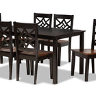 Baxton Studio Nicolette Modern and Contemporary Two-Tone Dark Brown and Walnut Brown Finished Wood 7-Piece Dining Set