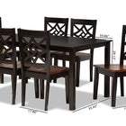 Baxton Studio Nicolette Modern and Contemporary Two-Tone Dark Brown and Walnut Brown Finished Wood 7-Piece Dining Set