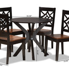 Baxton Studio Miela Modern and Contemporary Two-Tone Dark Brown and Walnut Brown Finished Wood 5-Piece Dining Set