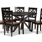 Baxton Studio Miela Modern and Contemporary Two-Tone Dark Brown and Walnut Brown Finished Wood 7-Piece Dining Set