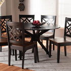Baxton Studio Miela Modern and Contemporary Two-Tone Dark Brown and Walnut Brown Finished Wood 7-Piece Dining Set