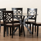Baxton Studio Miela Modern and Contemporary Two-Tone Dark Brown and Walnut Brown Finished Wood 7-Piece Dining Set