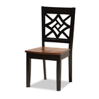 Baxton Studio Rava Modern and Contemporary Two-Tone Dark Brown and Walnut Brown Finished Wood 5-Piece Dining Set