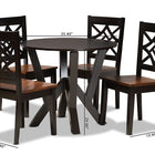 Baxton Studio Kaila Modern and Contemporary Two-Tone Dark Brown and Walnut Brown Finished Wood 5-Piece Dining Set