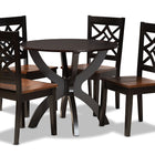 Baxton Studio Anila Modern and Contemporary Two-Tone Dark Brown and Walnut Brown Finished Wood 5-Piece Dining Set