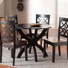 Baxton Studio Anila Modern and Contemporary Two-Tone Dark Brown and Walnut Brown Finished Wood 5-Piece Dining Set