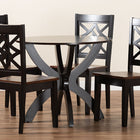 Baxton Studio Anila Modern and Contemporary Two-Tone Dark Brown and Walnut Brown Finished Wood 5-Piece Dining Set