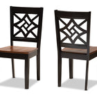 Baxton Studio Nicolette Modern and Contemporary Two-Tone Dark Brown and Walnut Brown Finished Wood 2-Piece Dining Chair Set