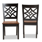 Baxton Studio Nicolette Modern and Contemporary Two-Tone Dark Brown and Walnut Brown Finished Wood 2-Piece Dining Chair Set