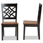 Baxton Studio Nicolette Modern and Contemporary Two-Tone Dark Brown and Walnut Brown Finished Wood 2-Piece Dining Chair Set