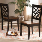 Baxton Studio Nicolette Modern and Contemporary Two-Tone Dark Brown and Walnut Brown Finished Wood 2-Piece Dining Chair Set