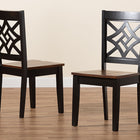Baxton Studio Nicolette Modern and Contemporary Two-Tone Dark Brown and Walnut Brown Finished Wood 2-Piece Dining Chair Set