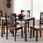 Baxton Studio Nicolette Modern and Contemporary Two-Tone Dark Brown and Walnut Brown Finished Wood 5-Piece Dining Set