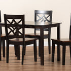 Baxton Studio Nicolette Modern and Contemporary Two-Tone Dark Brown and Walnut Brown Finished Wood 5-Piece Dining Set