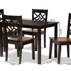 Baxton Studio Nicolette Modern and Contemporary Two-Tone Dark Brown and Walnut Brown Finished Wood 5-Piece Dining Set