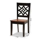 Baxton Studio Nicolette Modern and Contemporary Two-Tone Dark Brown and Walnut Brown Finished Wood 2-Piece Dining Chair Set