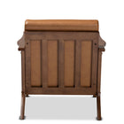 Baxton Studio Bianca Mid-Century Modern Walnut Brown Finished Wood and Tan Faux Leather Effect Lounge Chair