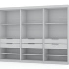 Manhattan Comfort Mulberry Contemporary Modern 36" Wardrobe Closet in White - Set of 3