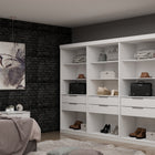 Manhattan Comfort Mulberry Contemporary Modern 36" Wardrobe Closet in White - Set of 3