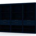Manhattan Comfort Mulberry Contemporary Modern 36" Wardrobe Closet in Midnight Blue - Set of 3